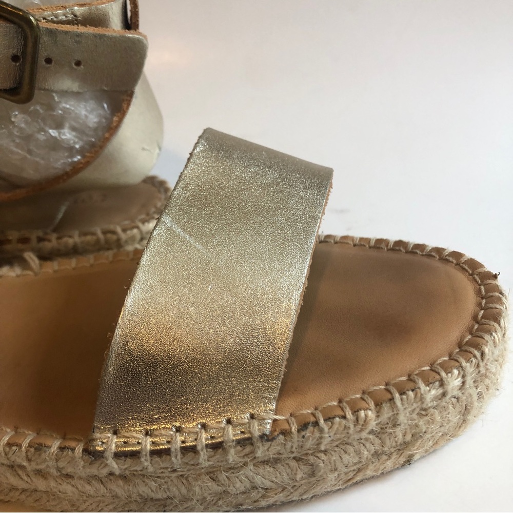 Sz 11 Soludos Cadiz Gold Metallic Platinum Strap Sandals - Picture 8 of 16